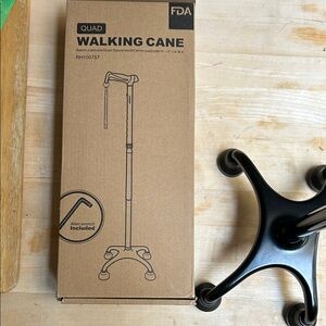 Quad Walking Cane - Black